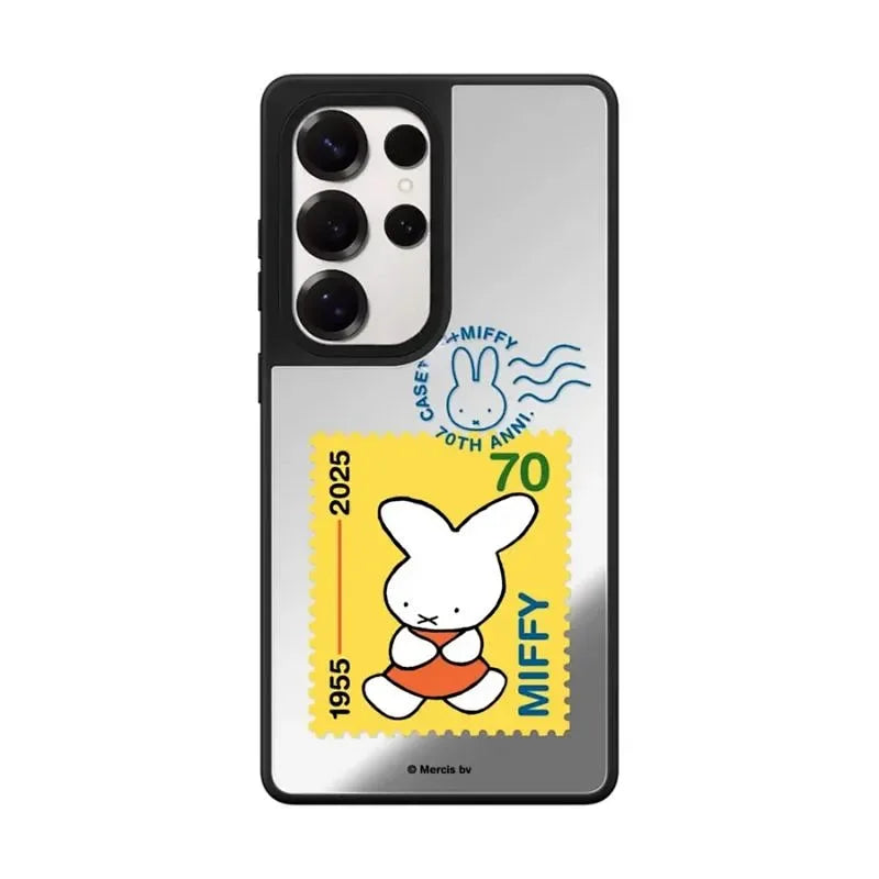 Kawaii Miffy Phone Case Cute Cartoon Design MagSafe S25ultra S24 S23 Mirror Surface Anti-drop Protection Case