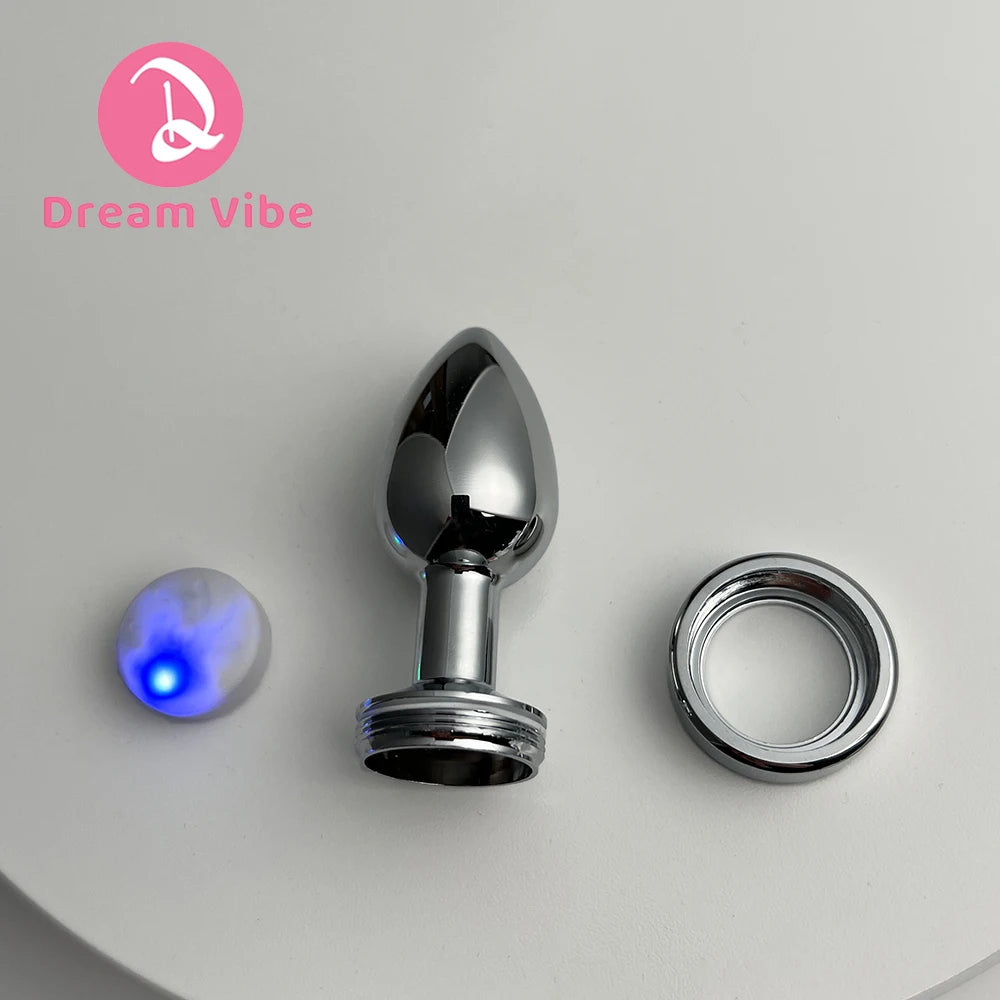LED Silver Metal Anal Plug