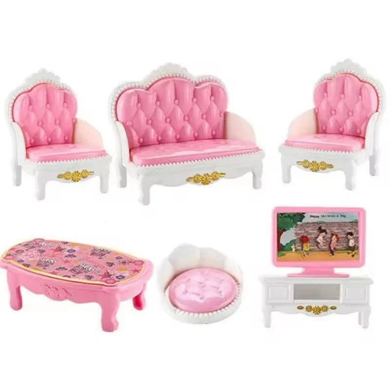 Pink Miniature Dollhouse Furniture Set