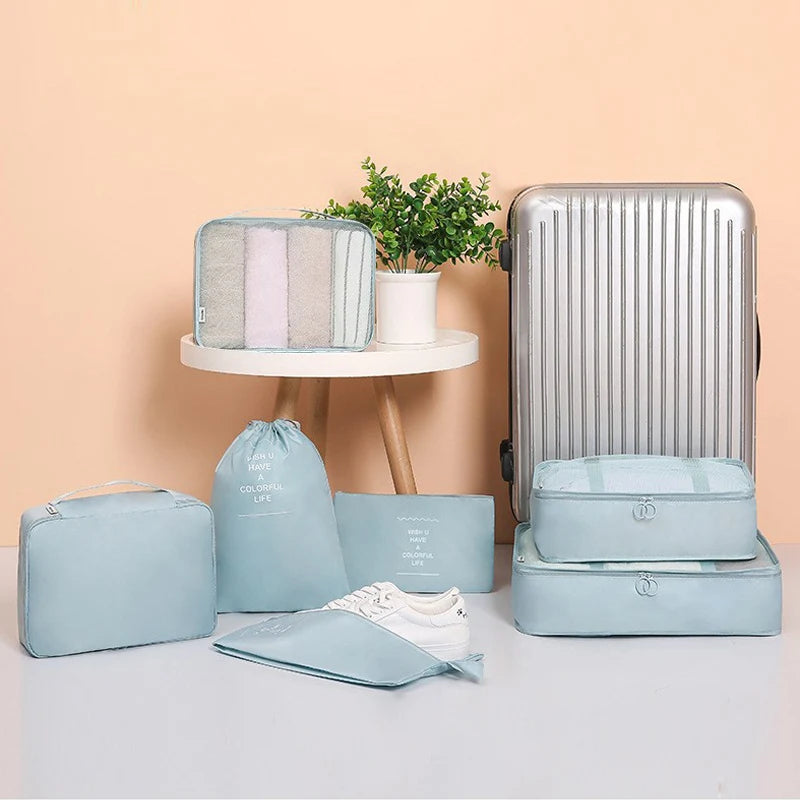 7-Piece Travel Packing Cube Set for Clothes & Shoes