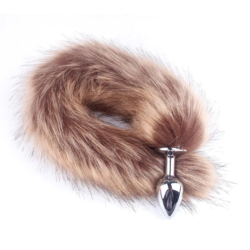 Faux Fox Tail Stainless Steel Anal Plug