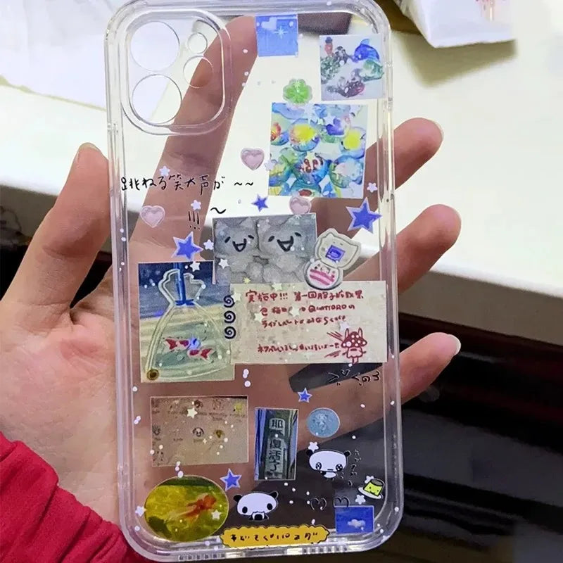 Y2K Graffiti Clear TPU Phone Case for iPhone