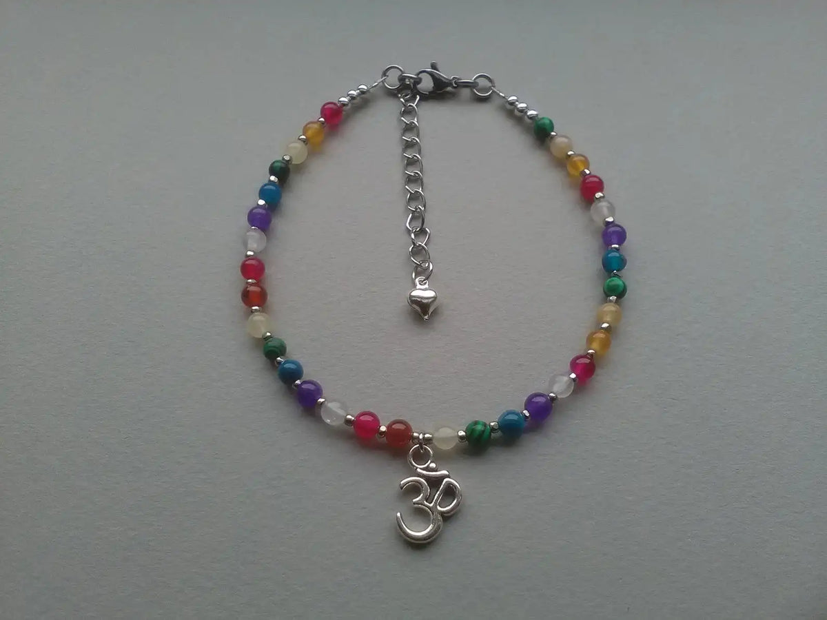 Women's Boho Lotus Chakra Beaded Anklet