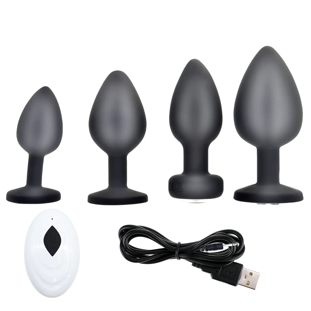 Wireless Remote Vibrating Anal Plug Set