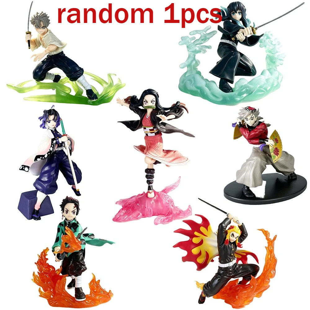 Demon Slayer Anime Character Kamado Tanjirou Iguro Obanai Nezuko Hinokami Kagura Figurine Toys Model Decor Gift