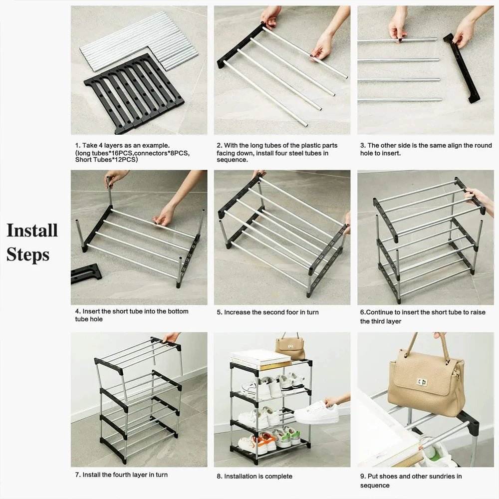 3–5 Tier Space-Saving Shoe Rack
