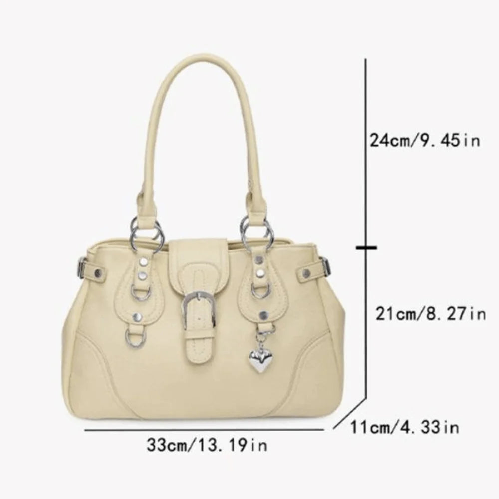 Y2K Faux Leather Motorcycle Shoulder Bag