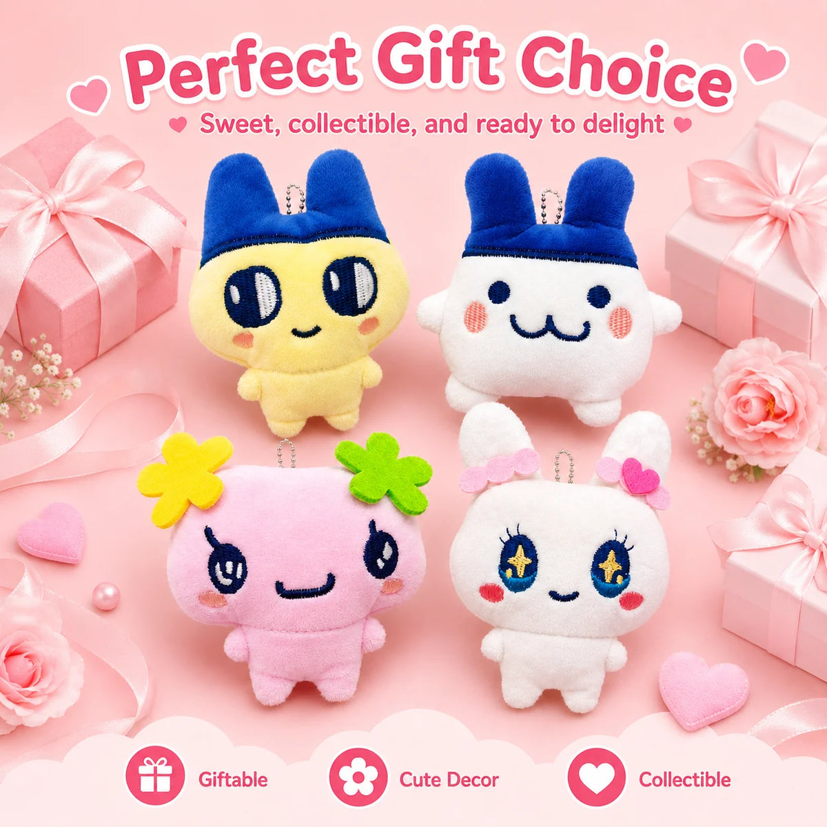 Tamagotchi Mametchi Plush Keychain