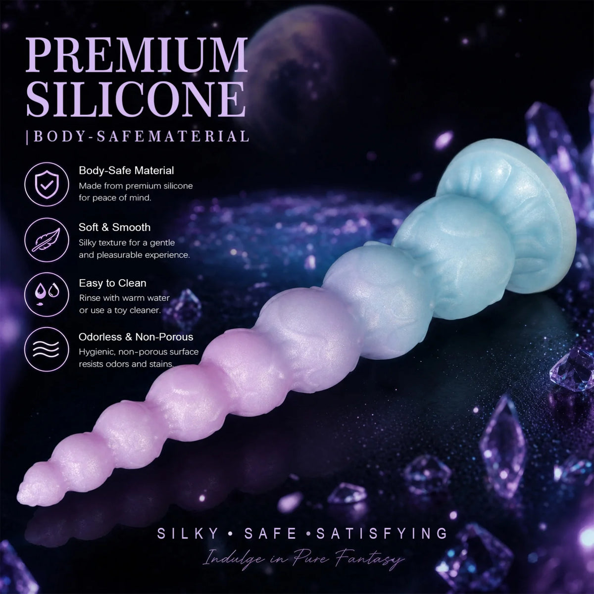 Long 8-Bead Flexible Silicone Anal Plug