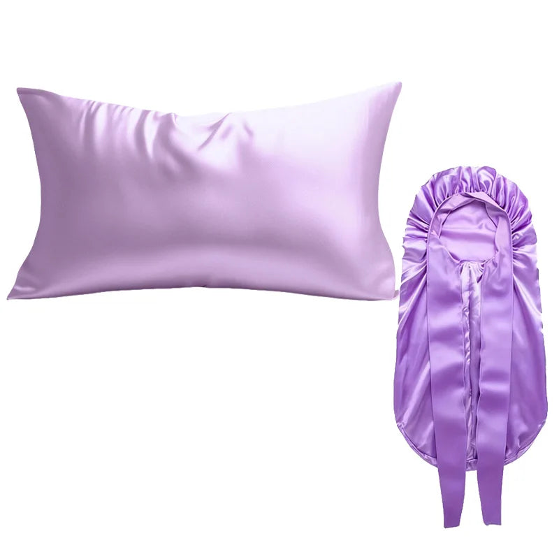 Silk Pillowcase & Extra-Large Satin Bonnet Set