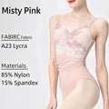 Chinese Style Elegant Lyrical Ballet Gymnastics Leotard Women Dance Leotard Pleated V-Neck Bodysuit Dancewear Clothing Adult
