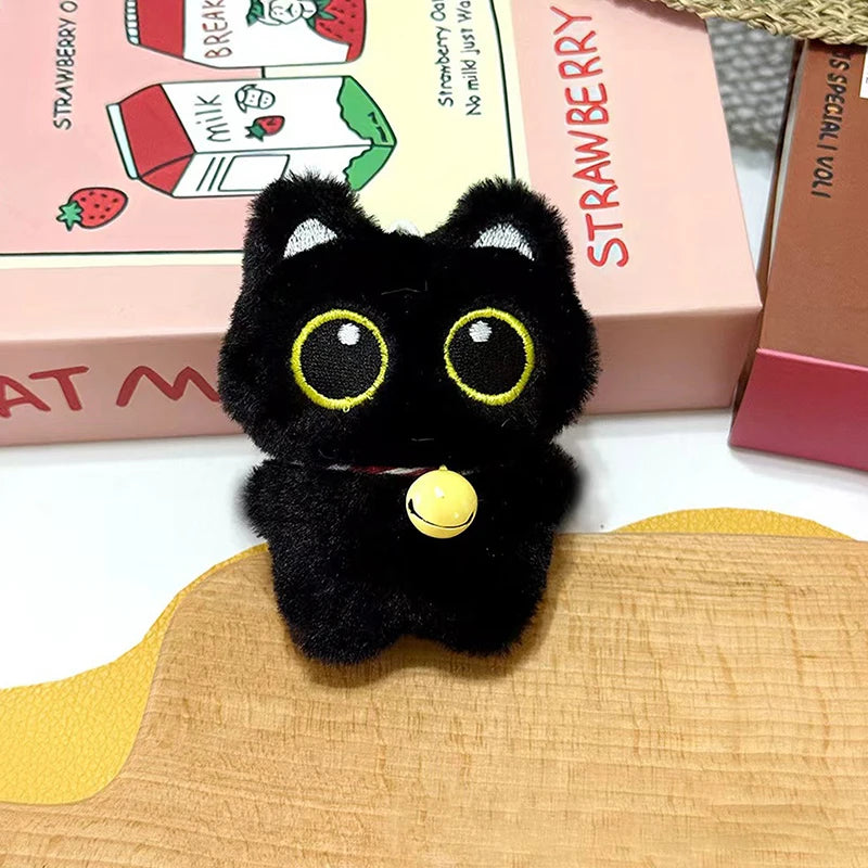 Black Cat Plush Bag Charm Keychain