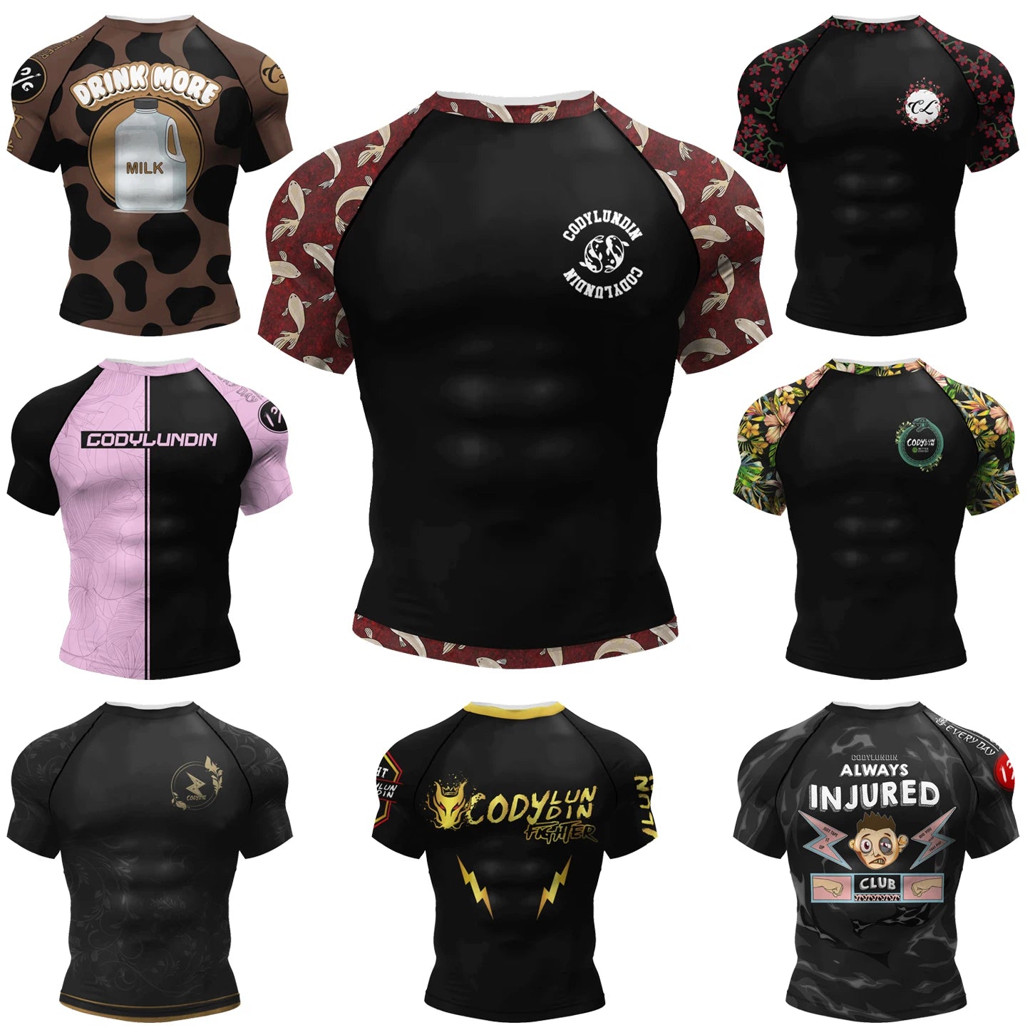 Brazilian Jiu-Jitsu  Rash Guard, Men Women Quick Dry Breathable Grappling Training Compression Tee Summer Fashion Streetwear