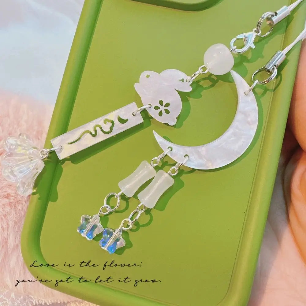 Fairycore Star & Moon Beaded Phone Charm