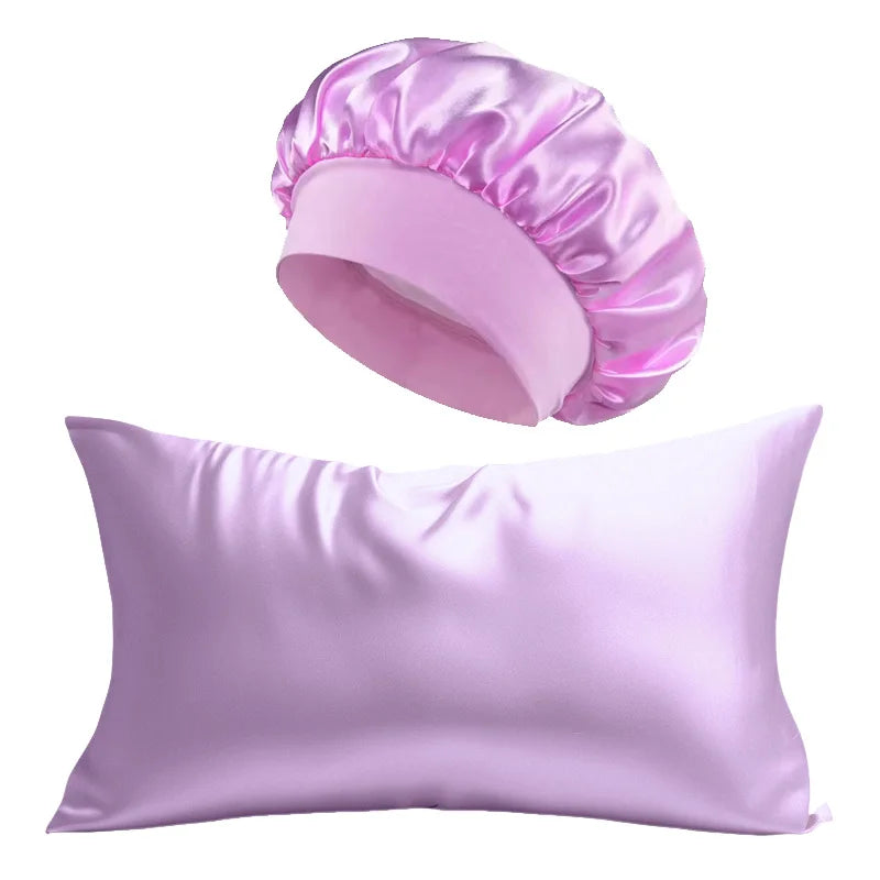Silk Pillowcase & Extra-Large Satin Bonnet Set