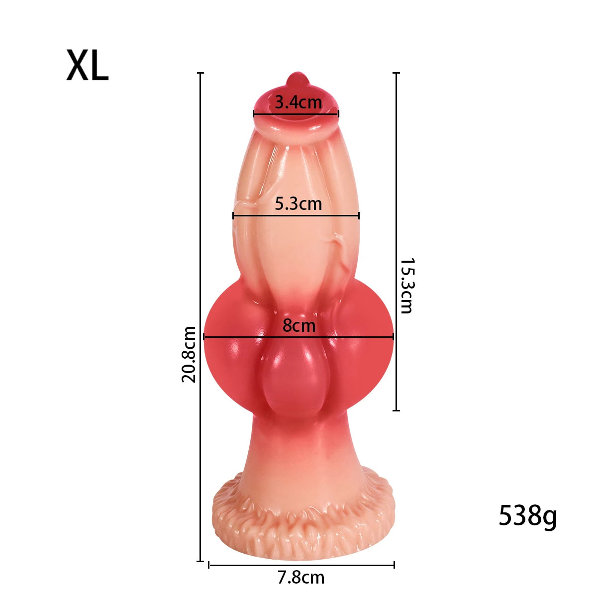 Large Realistic Animal-Style Dildo & Anal Plug