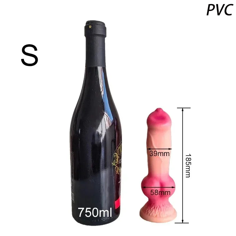 Large Realistic Animal-Style Dildo & Anal Plug