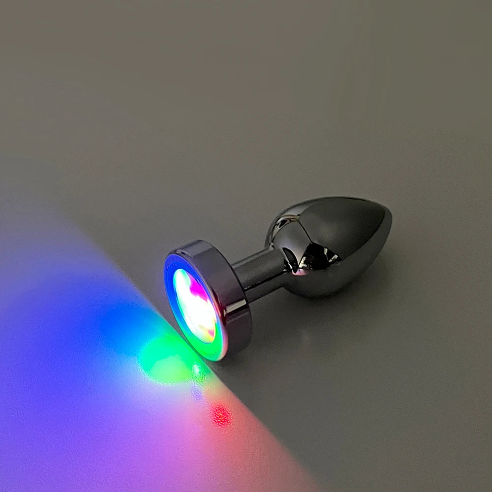 LED Silver Metal Anal Plug