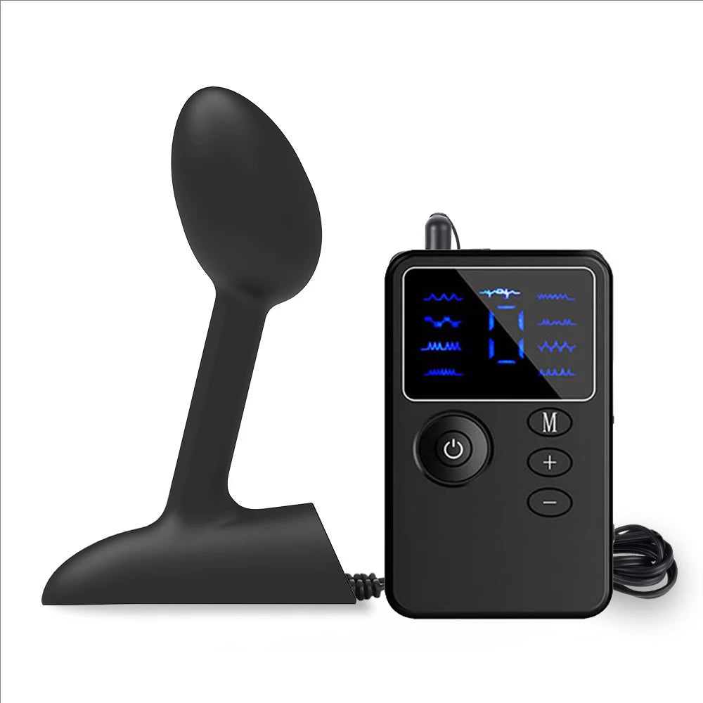 Electric-Stimulation Silicone Anal Bead & Plug