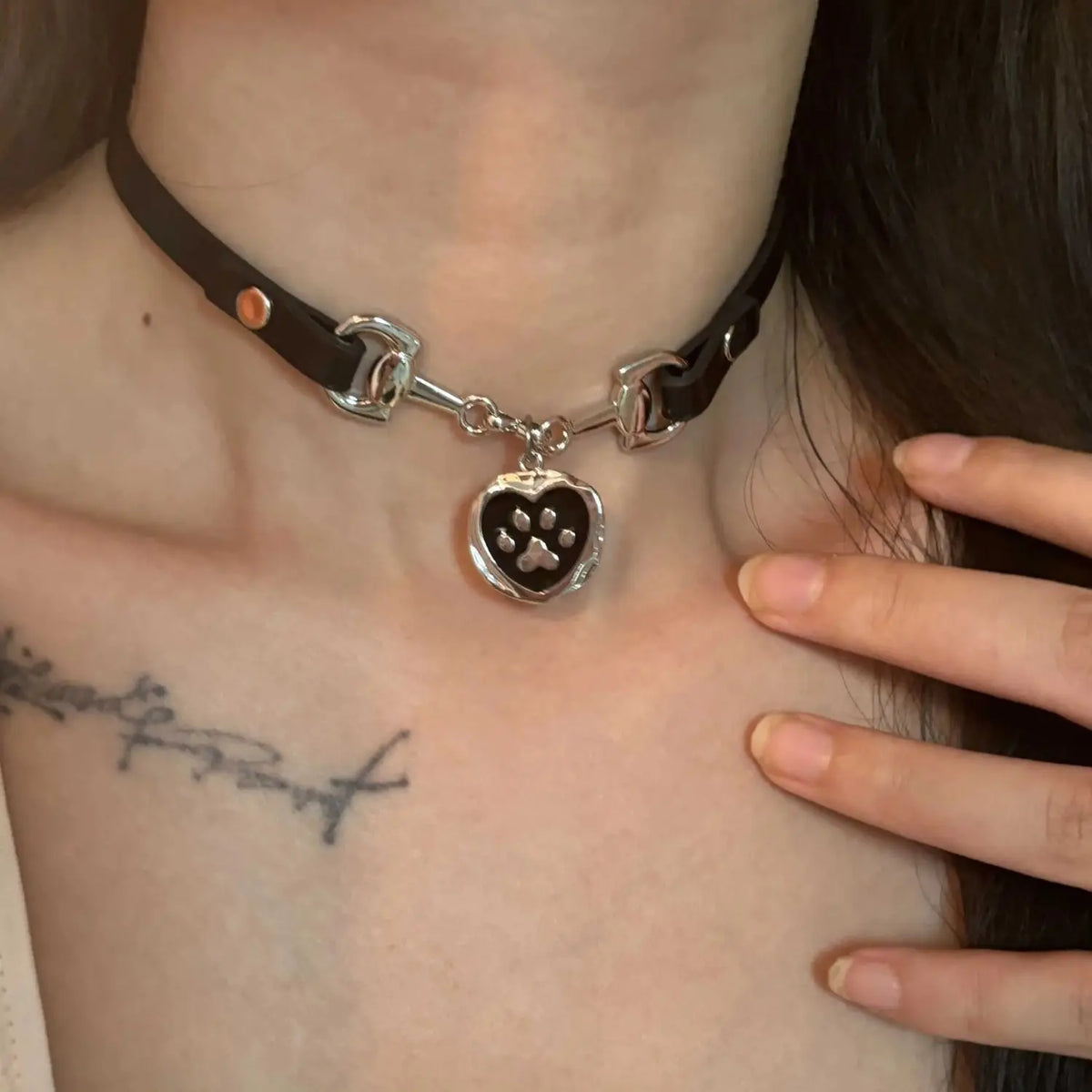Gothic Butterfly, Bow & Heart Choker Necklace