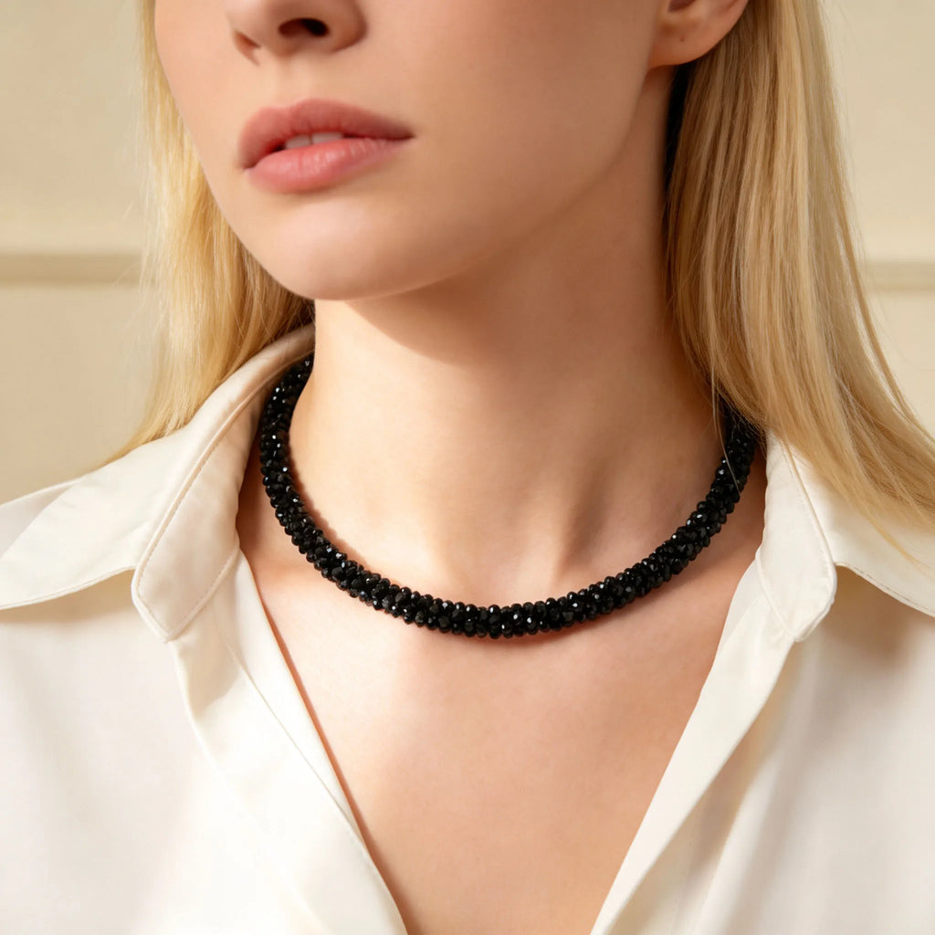 Exaggerated Beaded Choker Necklace Design Bead Chain Magnetic Lock Necklaces for Women Fresh Boho Sweet Neck Jewelry Gift