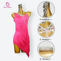 Sexy Dance Costume Latin Clothing Elegant Party Dress 2026 Womens Midi Practice Girls Stage Ballroom Skirt Cabaret Prom Suit