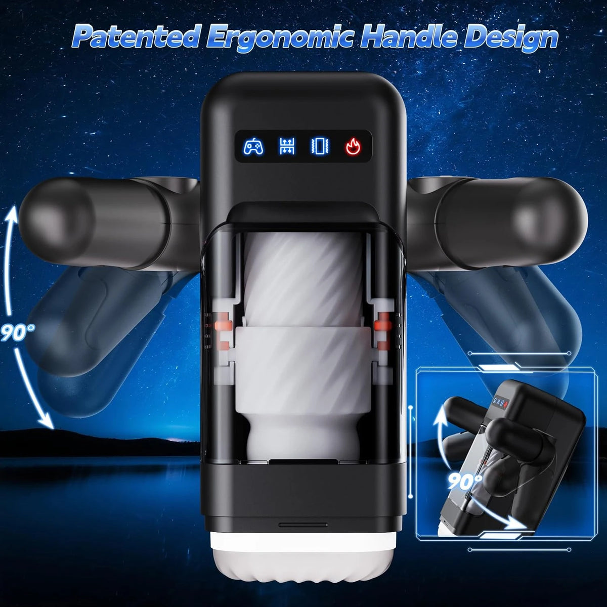 LCD Heated Thrusting Male Stroker