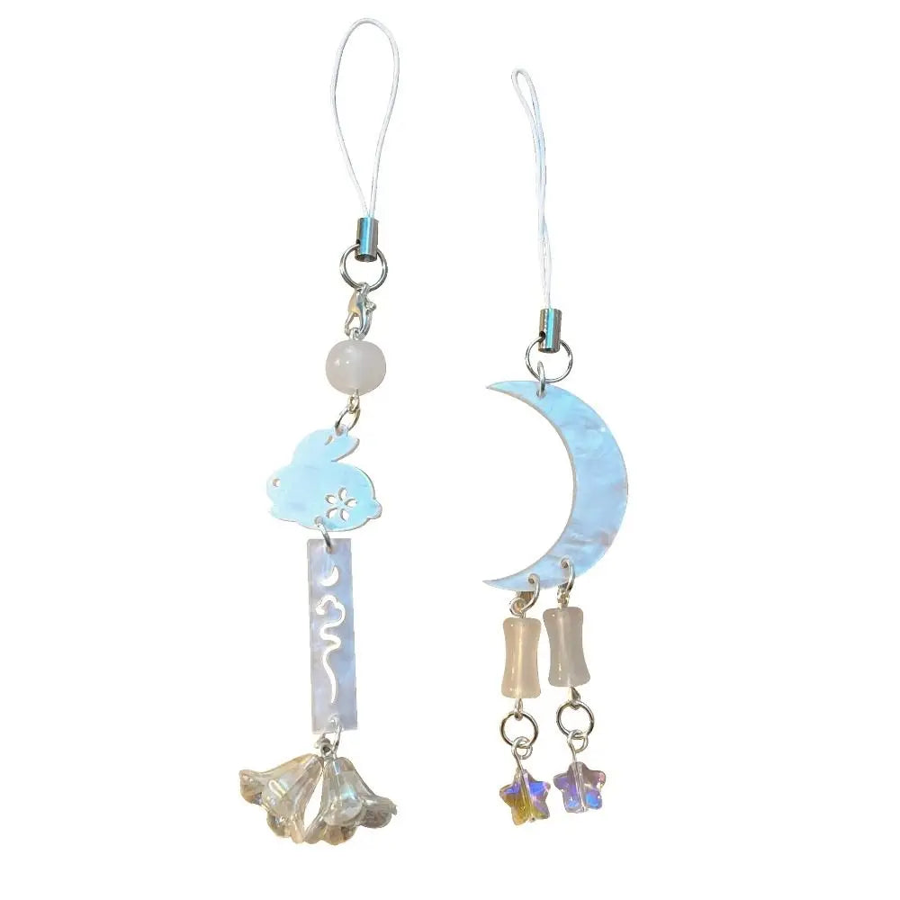Fairycore Star & Moon Beaded Phone Charm