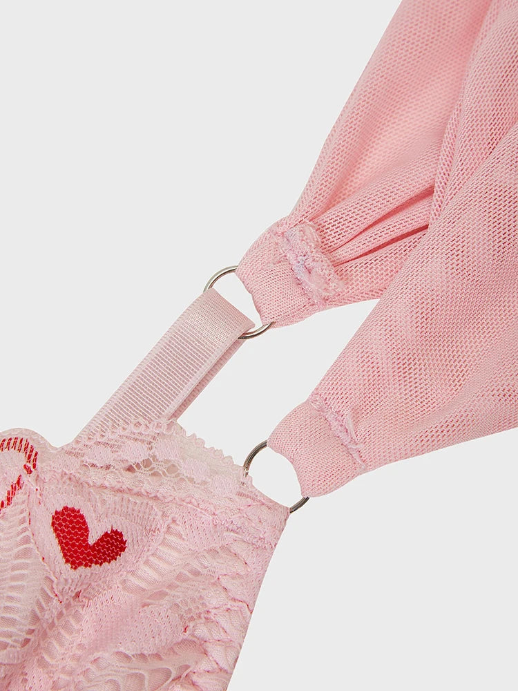 Sexy Heart Print Corset Tops For Women Lace Tank Tops Summer Comfort Sleeveless Corset Y2k Suspenders Chic Vest Shirts Lingerie