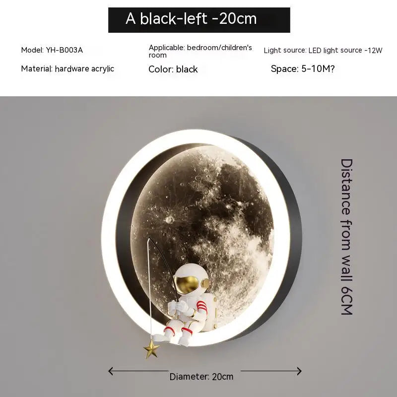 Astronaut Moon Bedside Wall Light