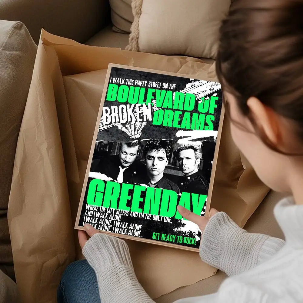 Green Day Rock Band Wall Art Poster