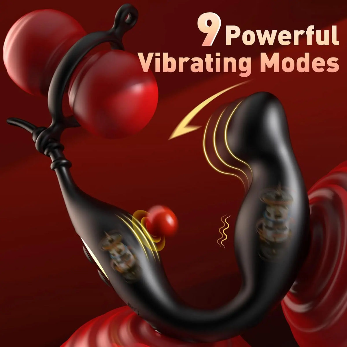 9-Mode Anal Vibrator with Removable Triple Rings