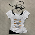 White Punk Graphic Y2K Crop T-Shirt