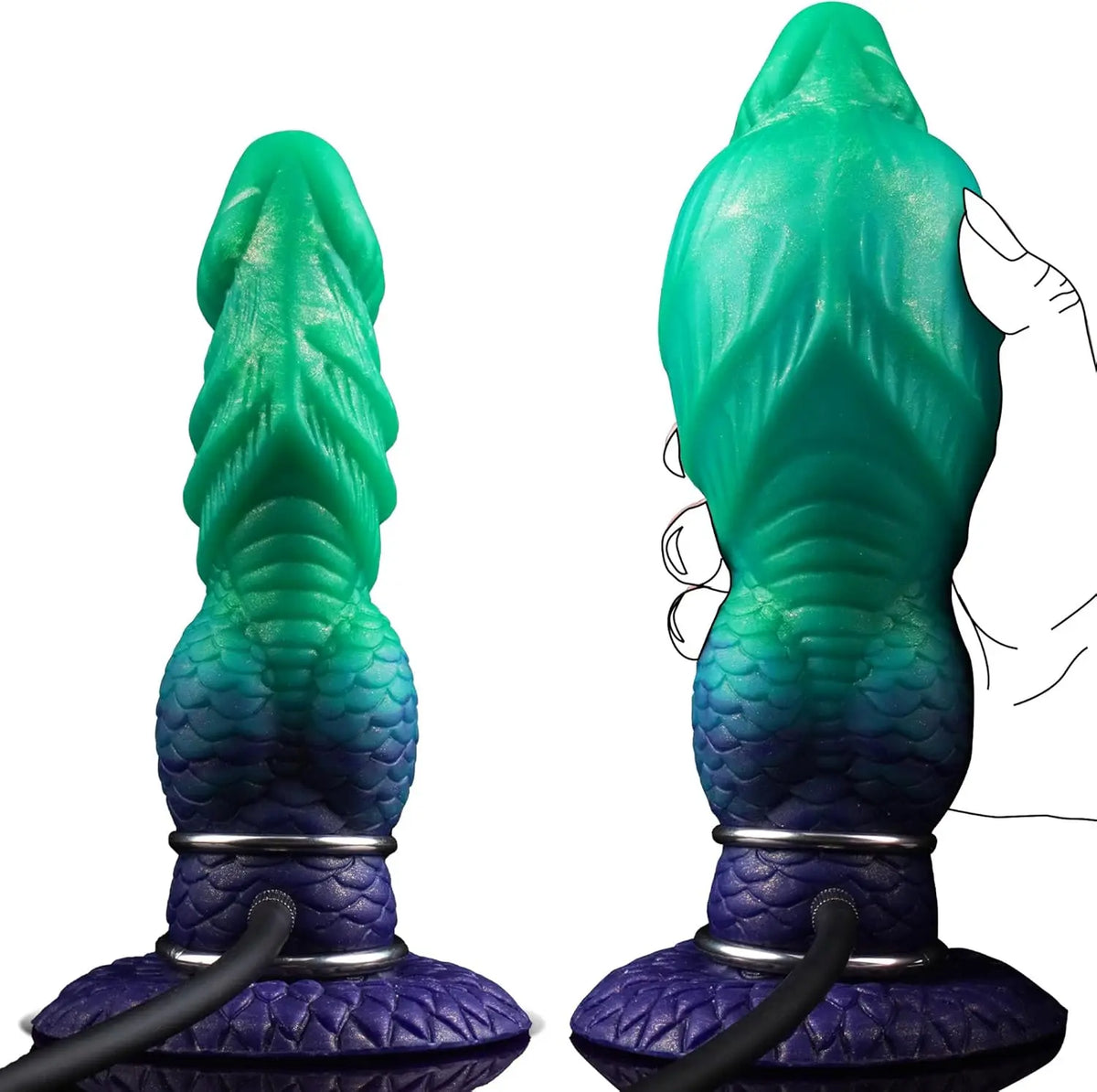Inflatable Monster-Style Anal Plug with Tail