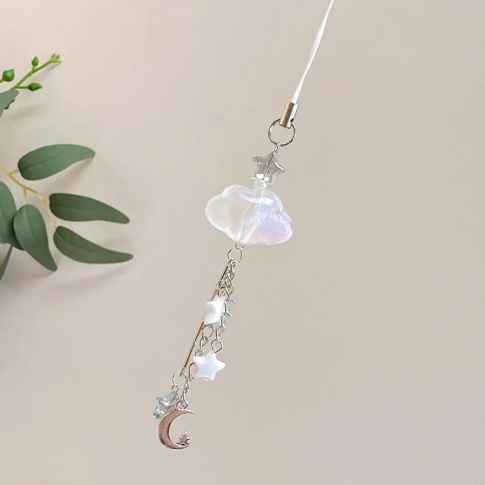 Fairycore Star & Moon Beaded Phone Charm