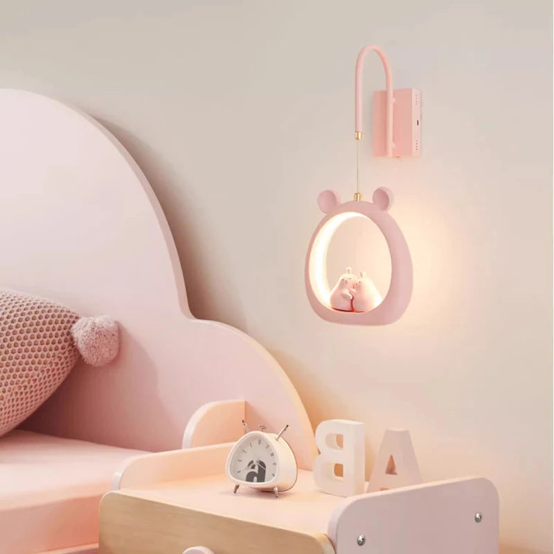 Cute Pear-Shaped Children’s Bedside Wall Lamp