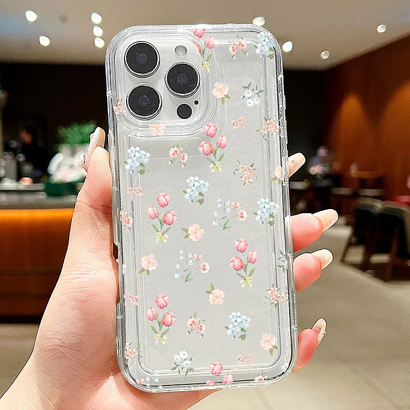 Cherry Print Clear TPU Phone Case for iPhone