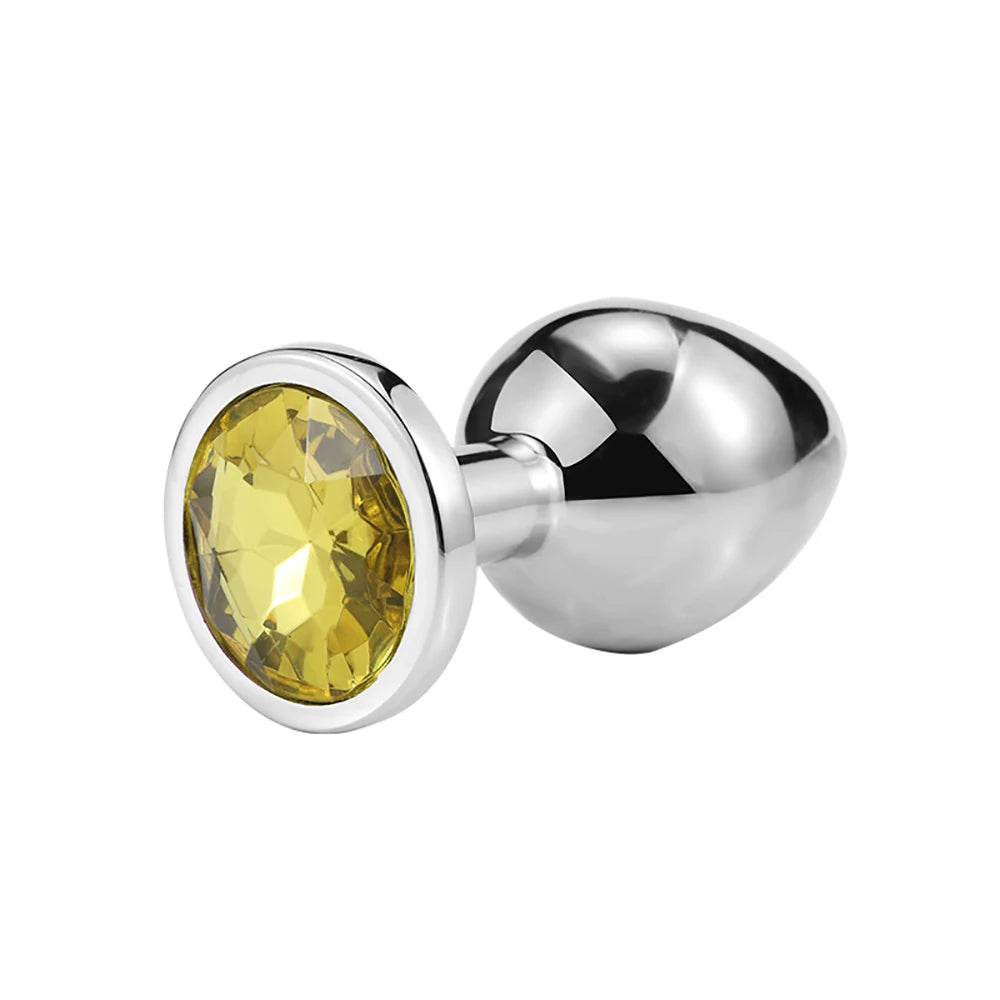 Colored Crystal Stainless Steel Anal Plug – 3 Sizes