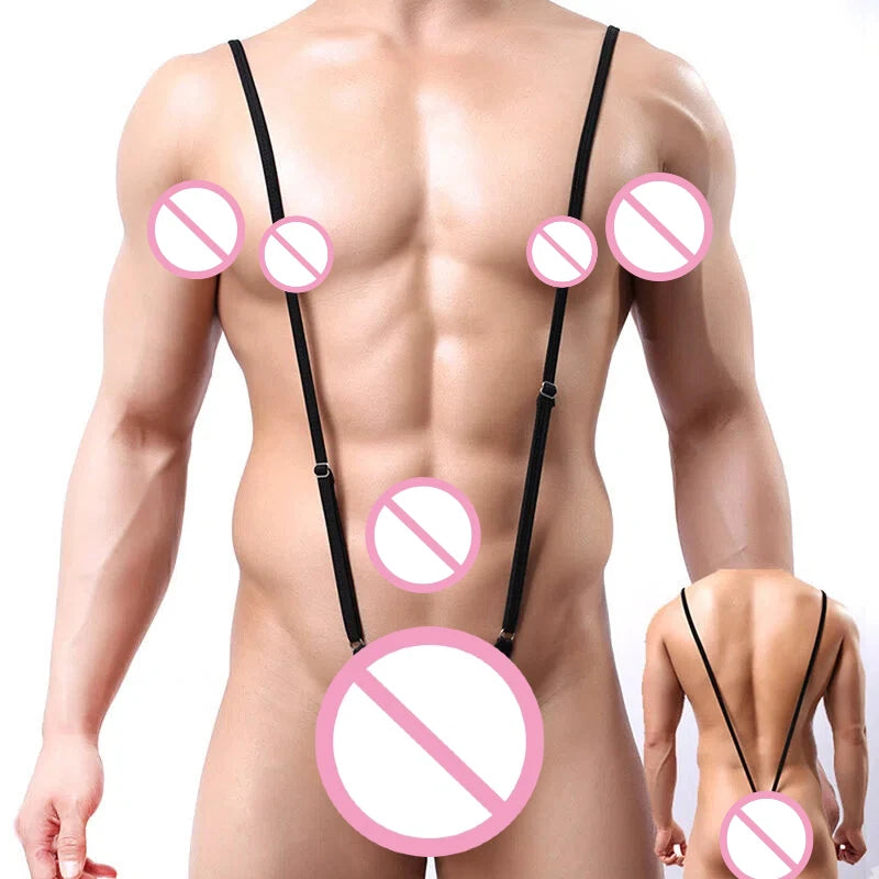 Sexy Men's Strap Underwear Male Thong Men Leotard Thongs Man Body Costume Bodysuit Stage Perform Bandage Lingerie