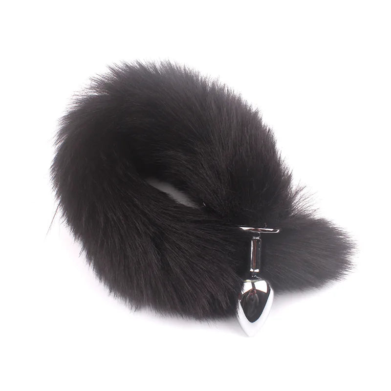 Faux Fox Tail Stainless Steel Anal Plug