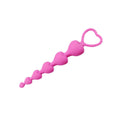 Flexible Heart-Shaped Silicone Anal Bead Chain