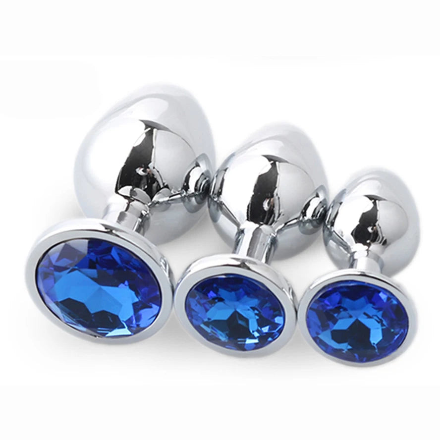 Colorful Crystal Metal Anal Plug – 3 Sizes