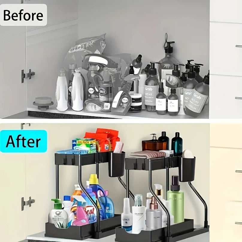 2-Tier Pull-Out Kitchen & Bathroom Organizer
