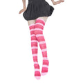 Women Thigh High Over The Knee Socks For Lady Black White Striped Hosiery Long Polyester Stockings Knitted Warm Socks