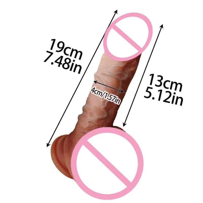 Realistic dildo with lifelike vein detailing and a powerful suction cup, suitable for all scenarios; a unisex sex toy and adult