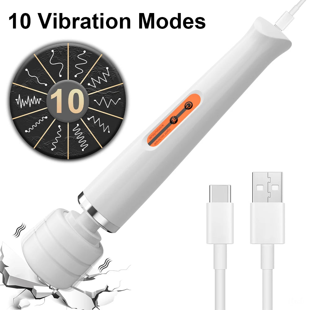 USB-Rechargeable Large Magic Wand Vibrator
