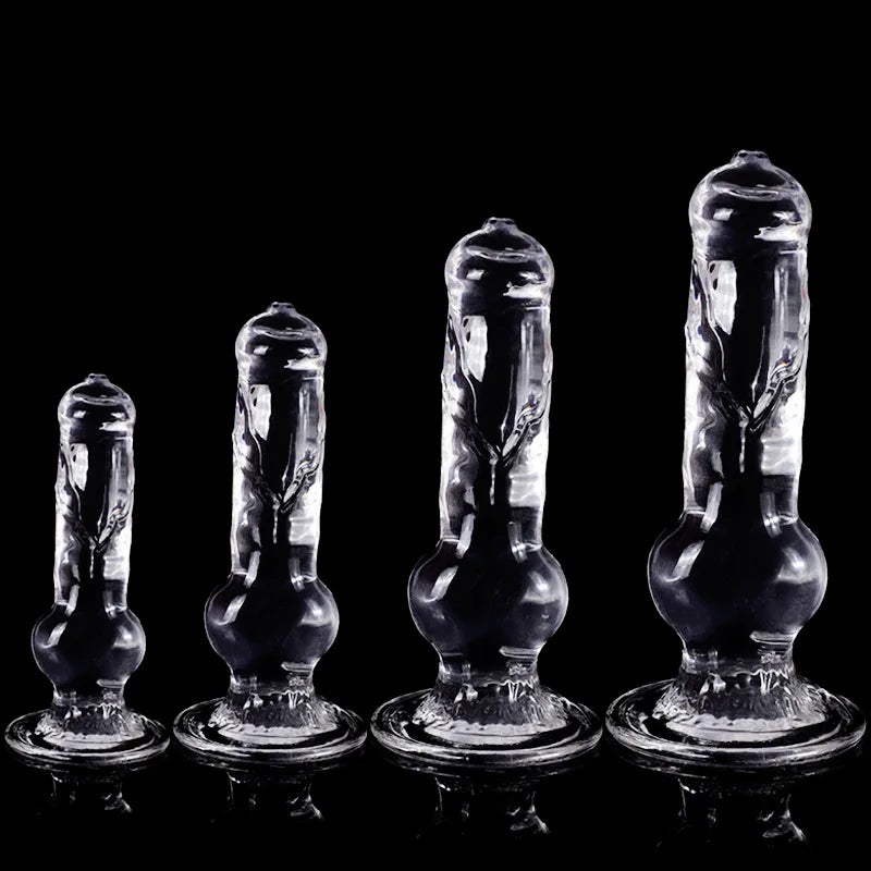 18-33cm Long Animal Dog Dildo TPE Clear Anal Plug Dog Penis Big Suction Cup Cock Vagina Masturbator Anal Sex Toys For Men Women
