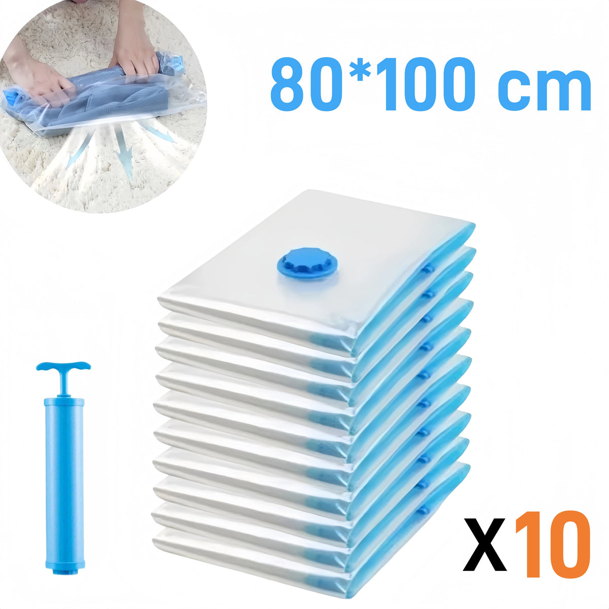 Reusable Vacuum Storage Bags with Hand Pump
