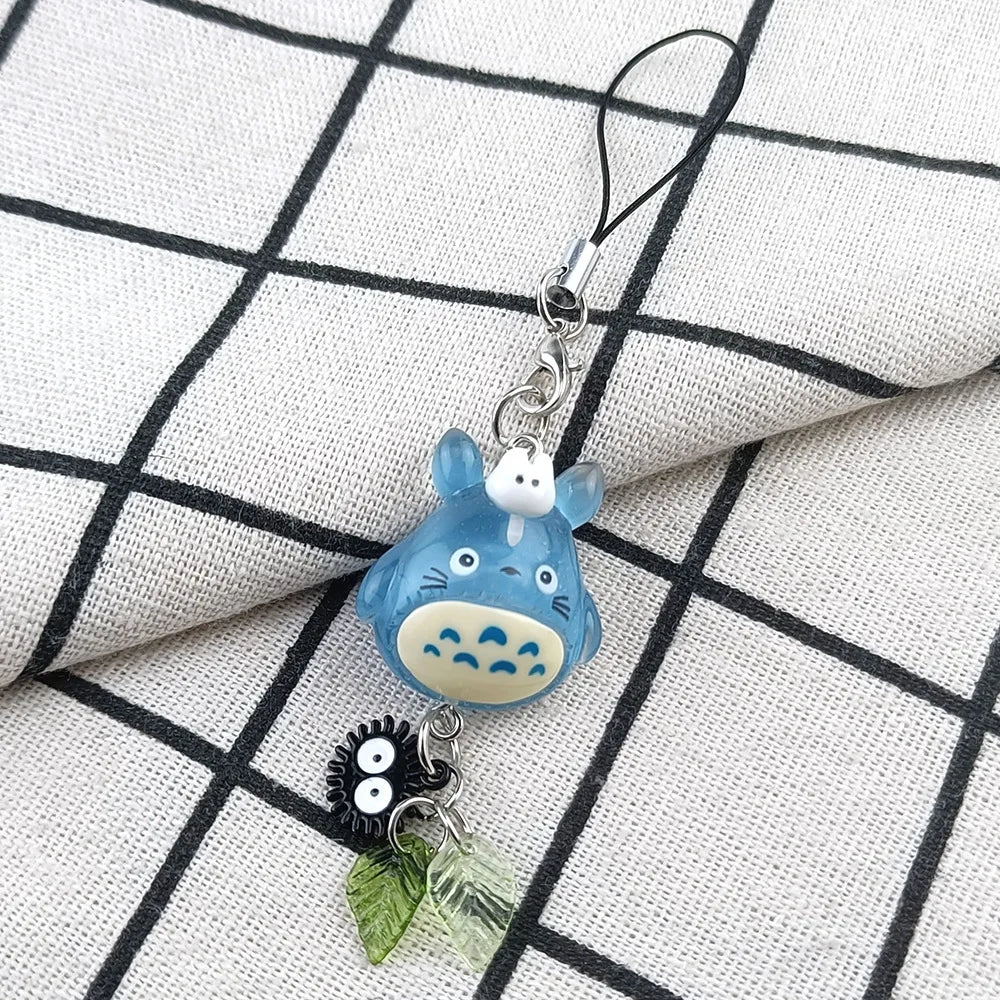 Totoro & Soot Sprite Beaded Phone Charm
