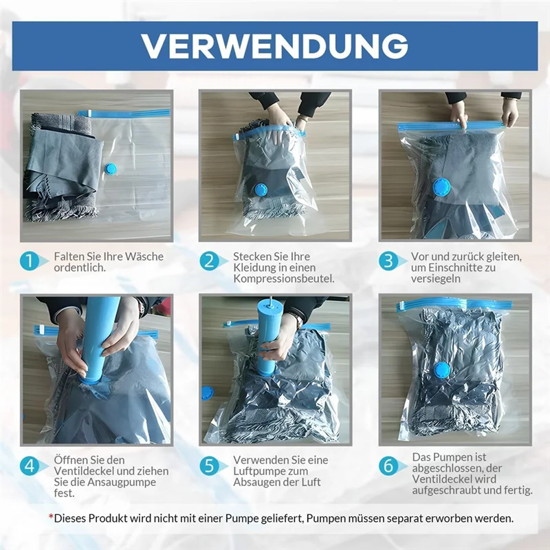 ABWP-Vacuum Bags For Clothes - Pack Of 10 40 X 30 Cm Reusable Storage Bags Vacuum Bags With Seal And Space Saving Travel Bags